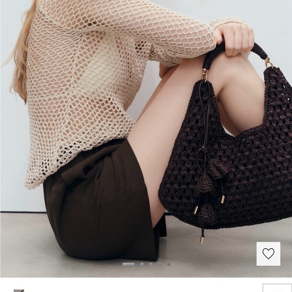 Mango Dark Brown Woven Hobo Bag - Picture 3 of 6